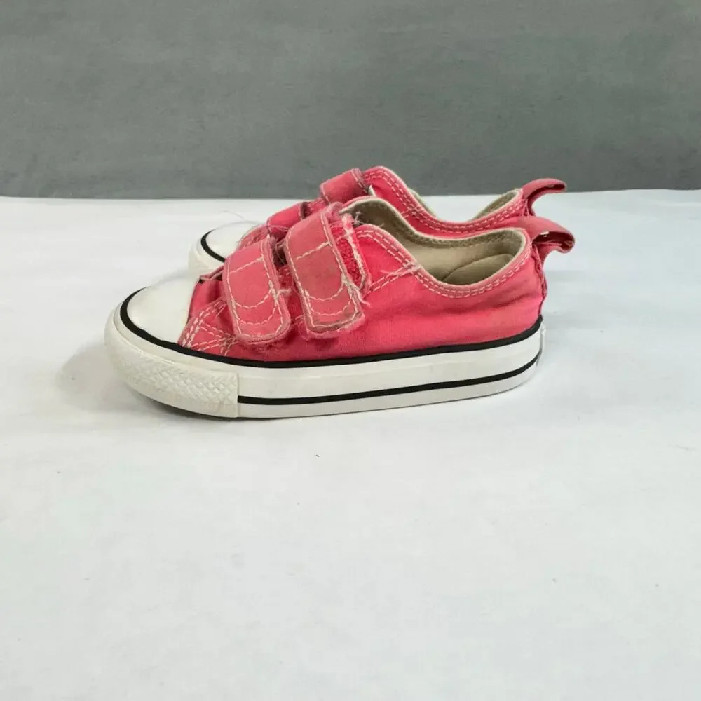 CONVERSE SHOES LITTLE KIDS 6C CHUCK‎ TAYLOR ALL STAR HOOK AND LOOP OX PINK